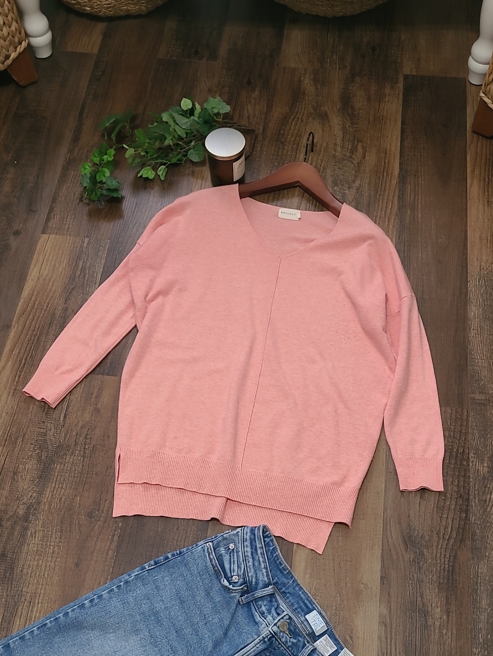 3/$25 Soft Peach Colored Lightweight Knit Tunic